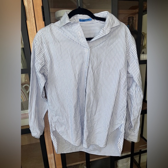 J. McLaughlin Tops - J.McLaughlin Sloane button down shirt top long sleeve collar striped cotton